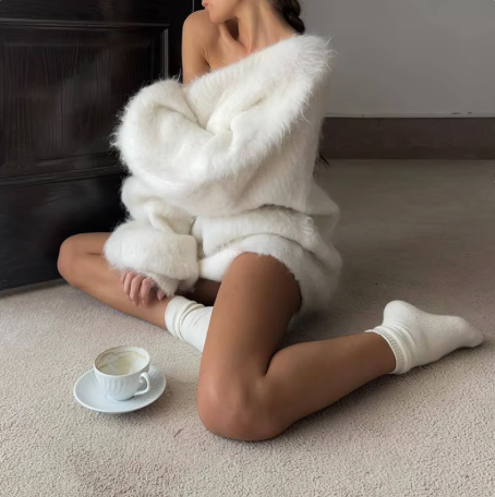 Oversized Fluffy Sweater Dress