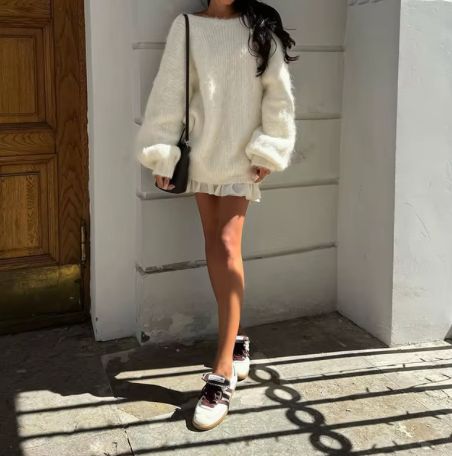 Oversized Fluffy Sweater Dress