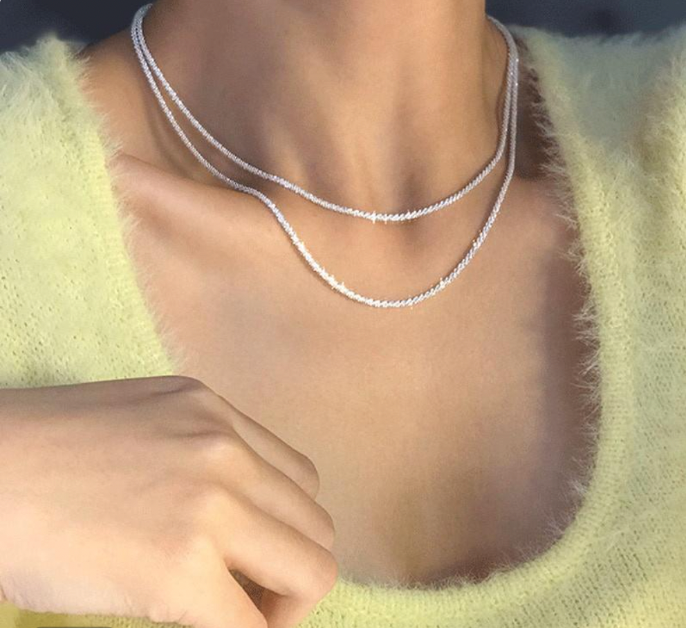 Starry Light Silver Necklace Set