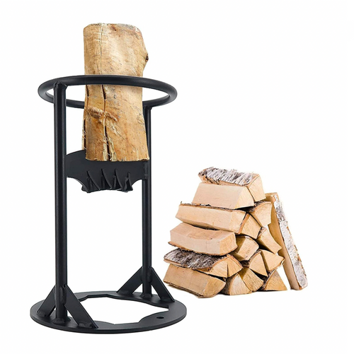 Portable manual log splitter for camping & wood stoves. Easy-to-use tool for efficient firewood splitting.