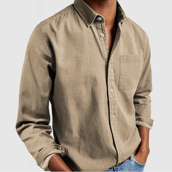 Classic men's long sleeve button-down shirt for formal wear, office, or sophisticated casual style.