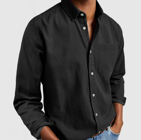 Stylish men's button-down shirt, long sleeve, classic fit, essential for everyday fashion & timeless style.