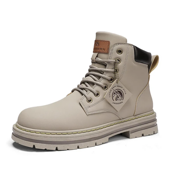 Comfortable men's walking boots, lace-up ankle style, orthopedic support & non-slip for everyday use.