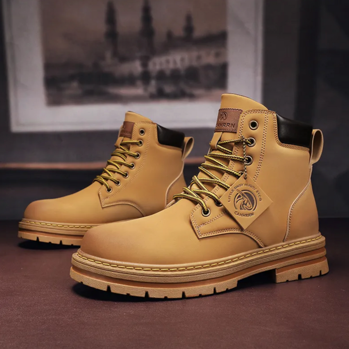 Versatile men's ankle boots, orthopedic design & lace-up for all-day comfort & sturdy support.