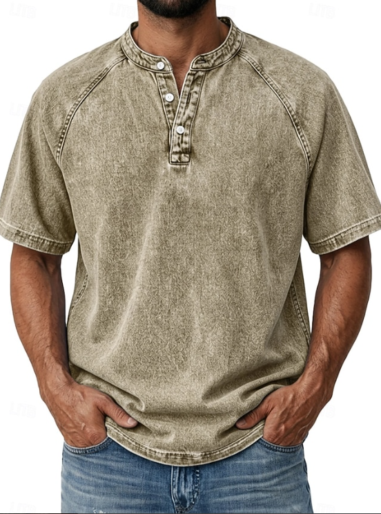 Men's classic long sleeve button-up shirt, offering effortless vintage style for any casual look.