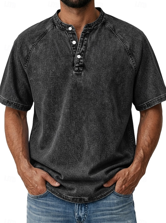 Men's retro button-up shirt. Classic long sleeve for an effortless vintage look & everyday wear.