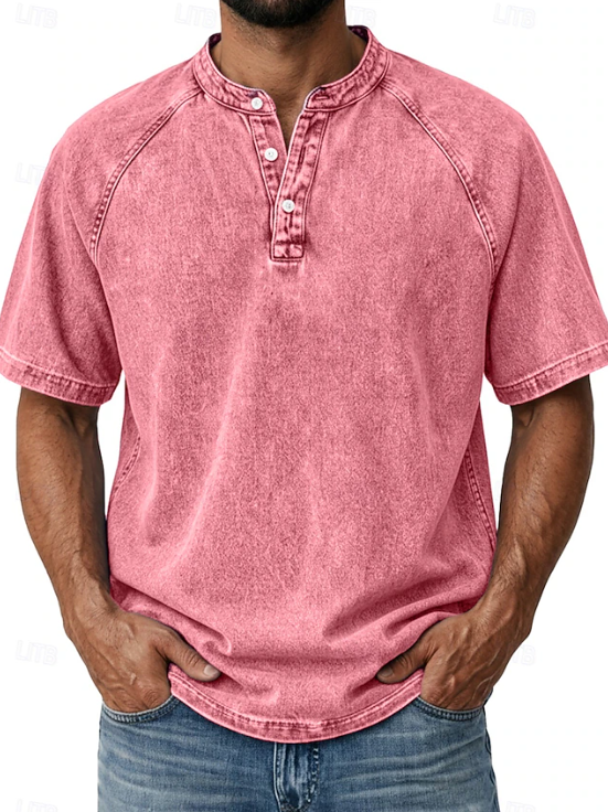 Stylish men's button-up shirt. Vintage classic for casual wear, perfect for retro fashion lovers.
