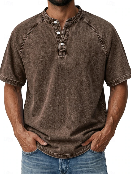 Men's classic long sleeve button shirt. Vintage design for smart casual and everyday wear.