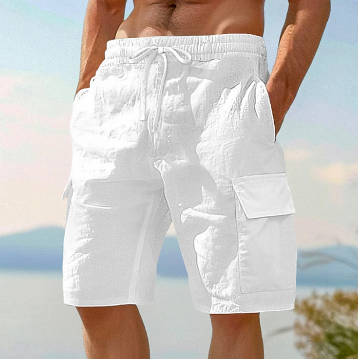 Men's warm weather relaxed fit cargo shorts with utility pockets, great for outdoor adventures & casual style.