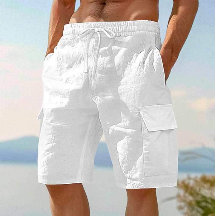 Men's warm weather relaxed fit cargo shorts with utility pockets, great for outdoor adventures & casual style.
