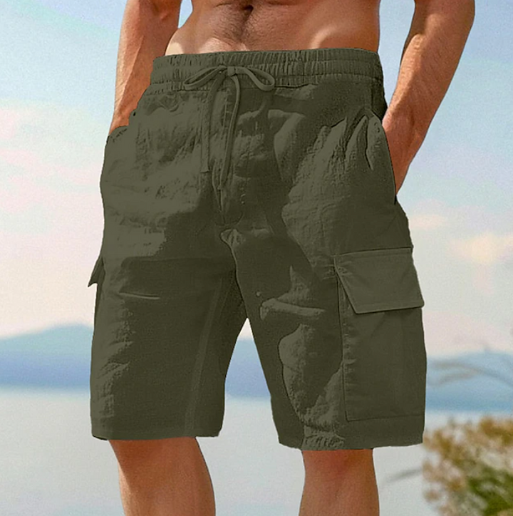 Comfortable men's summer cargo shorts, relaxed fit, with practical pockets for warm weather casual fashion.