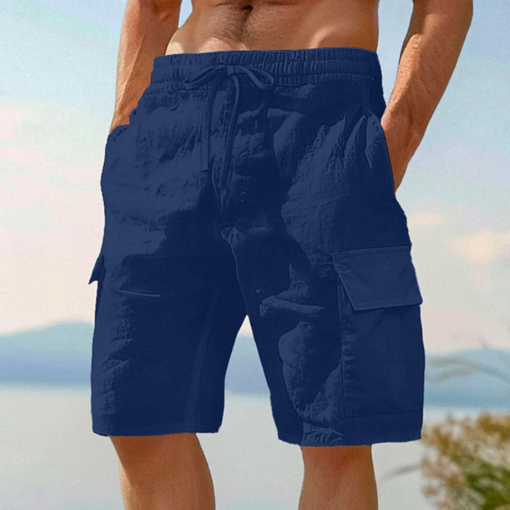 Utility men's multi-pocket cargo shorts, relaxed fit, perfect for everyday summer wear and outdoor adventures.