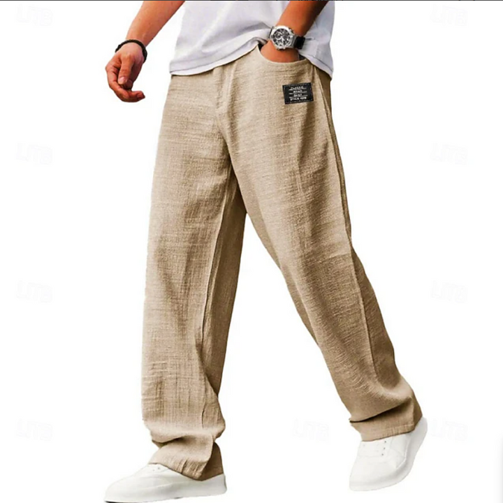 Versatile men's comfort pants with a relaxed, loose fit & adjustable waist.