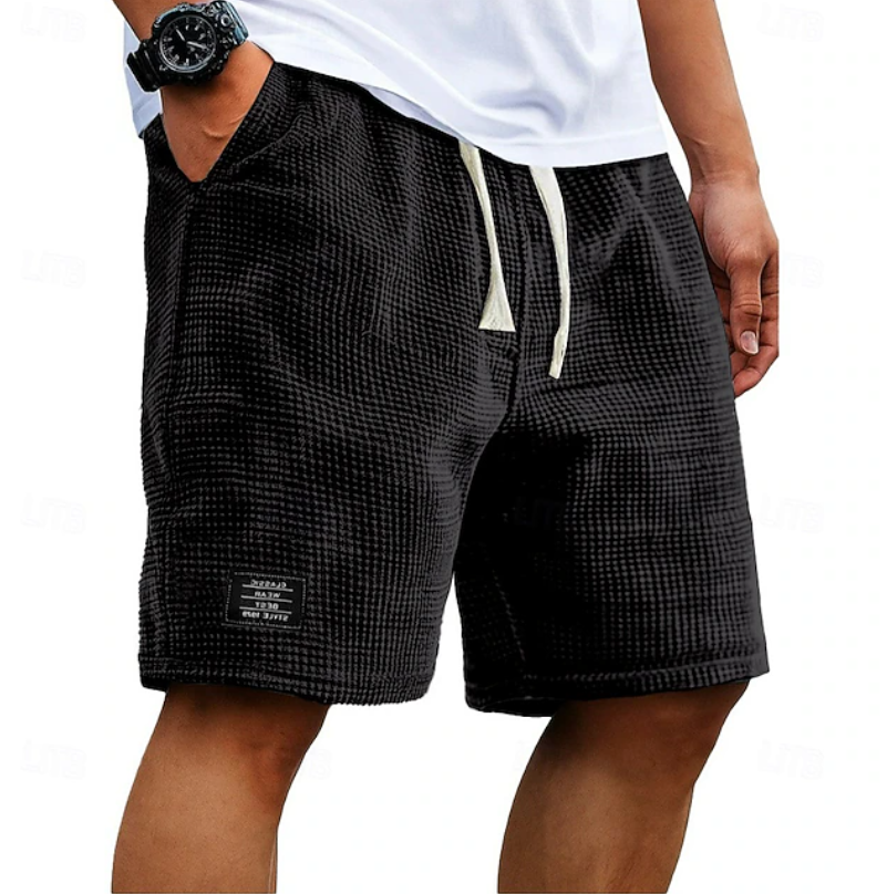 Textured men's shorts with a relaxed fit, ideal for summer comfort and style.