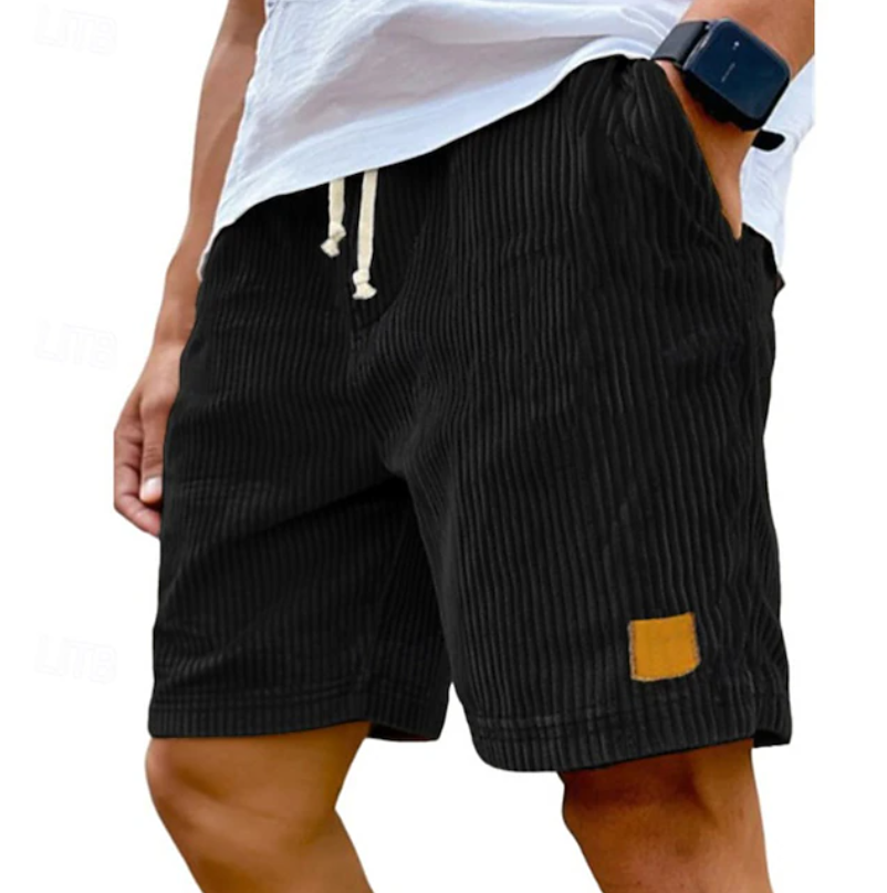 Relaxed fit men's summer shorts with lace-up waist, ideal for beach & vacation.
