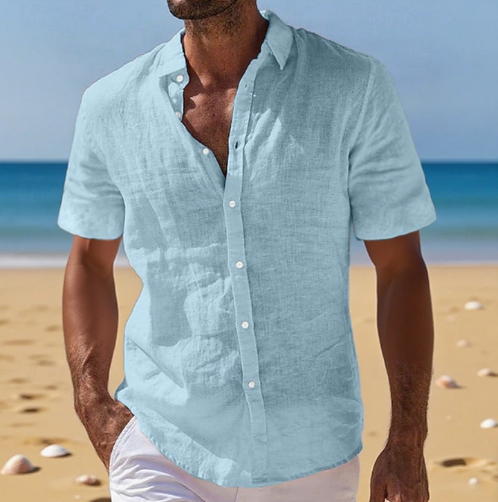 Men's relaxed fit short sleeve summer shirt, ideal for casual warm weather style.