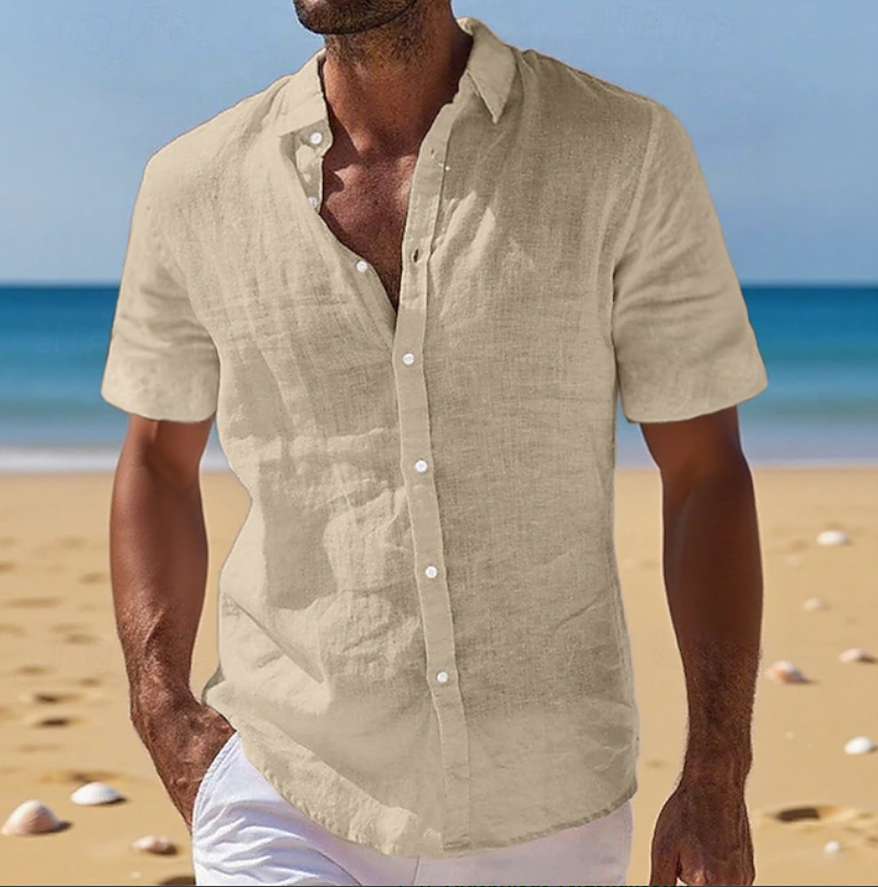 Everyday men's short sleeve summer shirt, relaxed fit, comfortable and stylish for warm days.