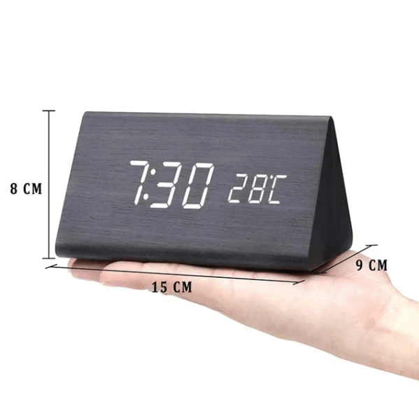 Smart LED digital clock with sound activated display & voice commands.