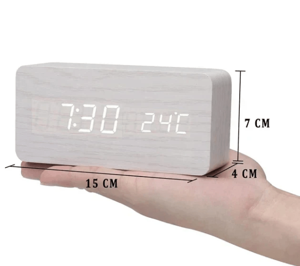 Smart voice control LED digital clock, perfect for modern home decor.