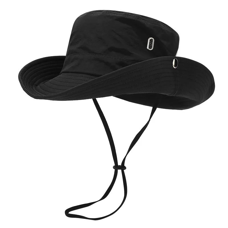 Durable wide brim UV protection hat for women, ideal for travel, hiking, beach, and fishing.