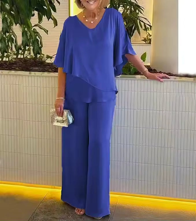 Two-Piece Set with Elegant Flair Women's Outfit