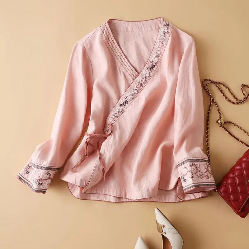 Lotus™ Relaxed Embroidered Blouse