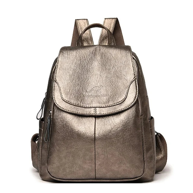 Interior view of an organized unisex backpack, spacious for daily essentials and tech.
