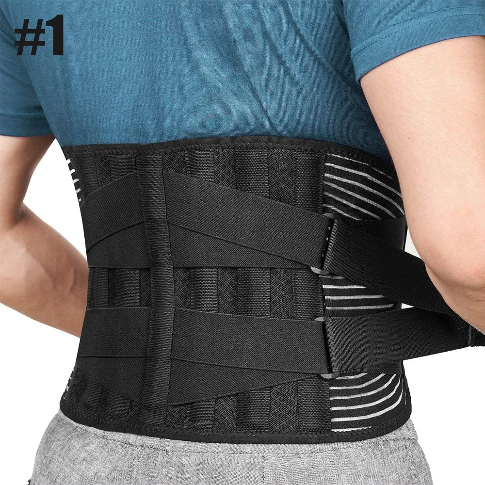 Unisex ergonomic back brace for posture improvement & pain relief, offering adjustable support for daily use.