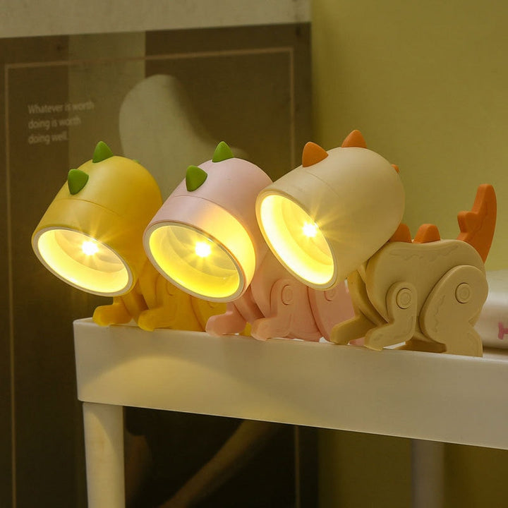 Kids' dinosaur night light. Soft ambient nursery lamp, perfect bedside decor for children's rooms.