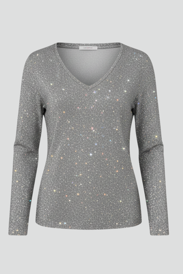 Stylish women's dazzling sequin V-neck party top. Perfect pull-on for special occasions & evening wear.