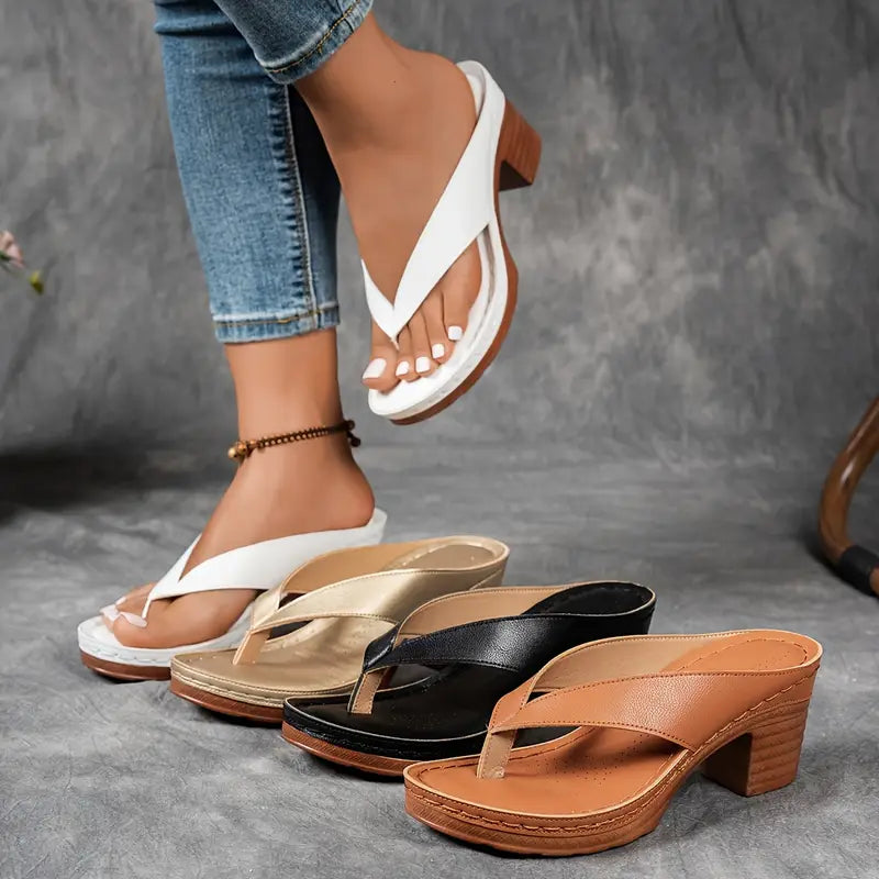 Women's slip-on comfort slippers with ergonomic heel, ideal for arch support & cozy casual wear.