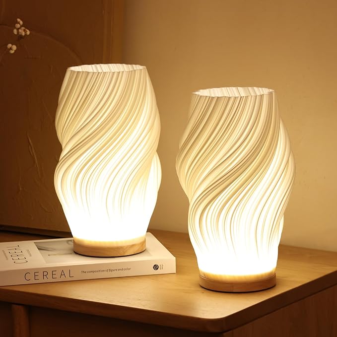 Dimmable Wavecrest desk lamp with warm & natural light, perfect modern accent lighting.