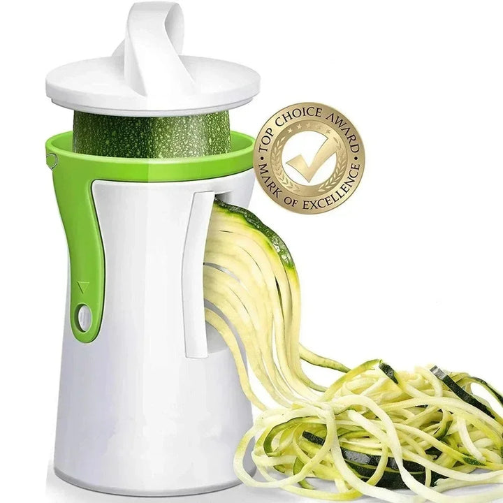 Manual kitchen spiralizer for vegetables & cheese. Create healthy zucchini noodles easily. Compact & BPA-free for food prep.