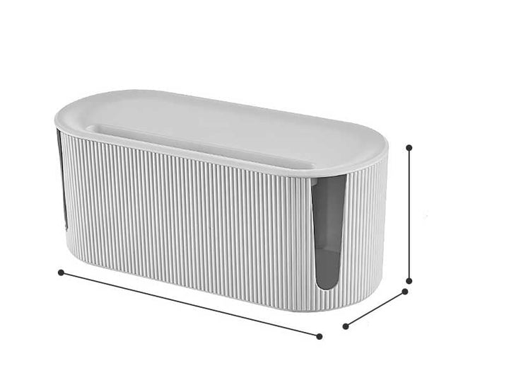 Durable electronic storage boxes for cable management, perfect for any home or office desk.