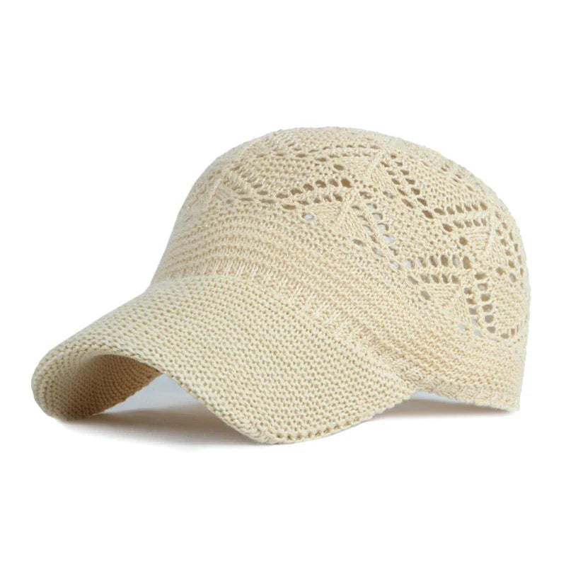 Stylish women's adjustable baseball cap. Perfect breathable mesh sun hat for summer holidays & outdoor wear.