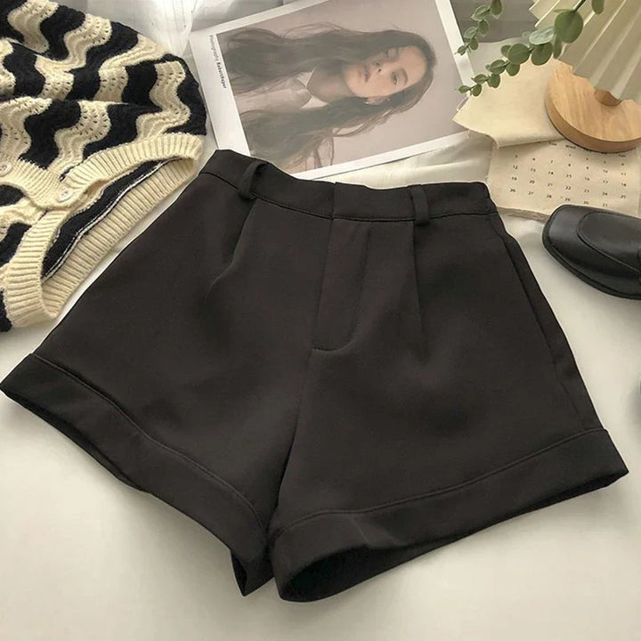 Elegant women's high waist wide leg shorts for summer, perfect for stylish casual or office wear.