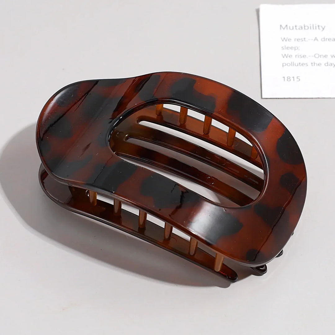 Oval Flat Hair Claw Clip - Matte Duckbill Clip for Women