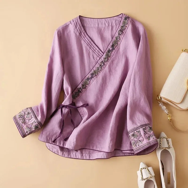 Lotus™ Relaxed Embroidered Blouse
