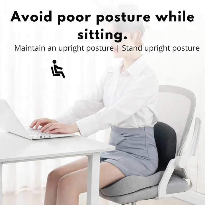 Ergonomic memory foam seat cushion, ideal for office chair posture support & long-sitting comfort.
