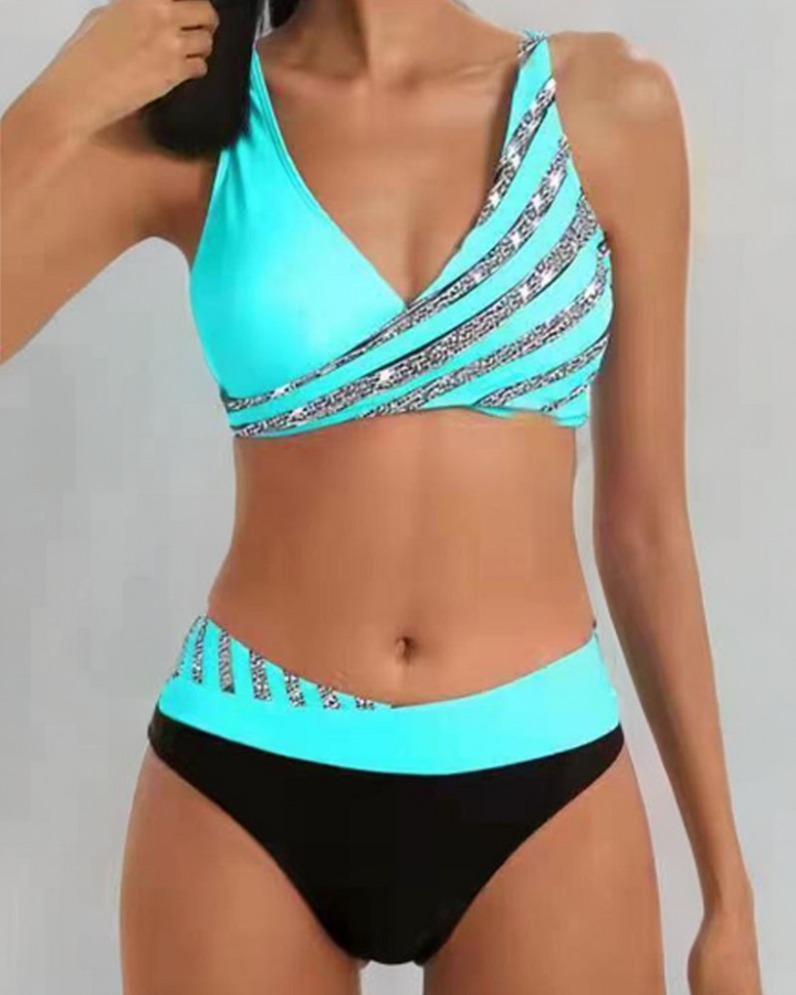 Printed Bikini in Warm Tones
