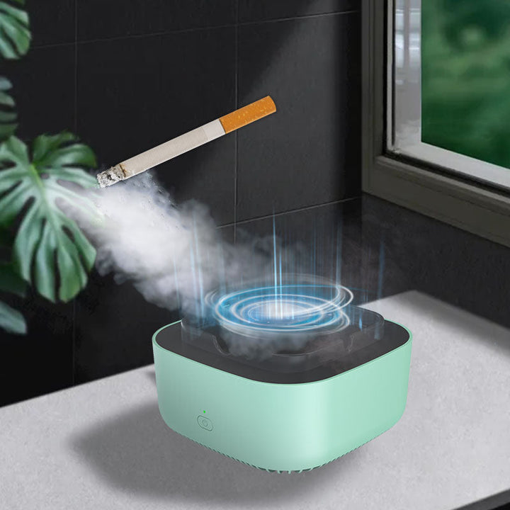 Compact smokeless ashtray featuring powerful air filtration for a fresh, odor-free home environment.