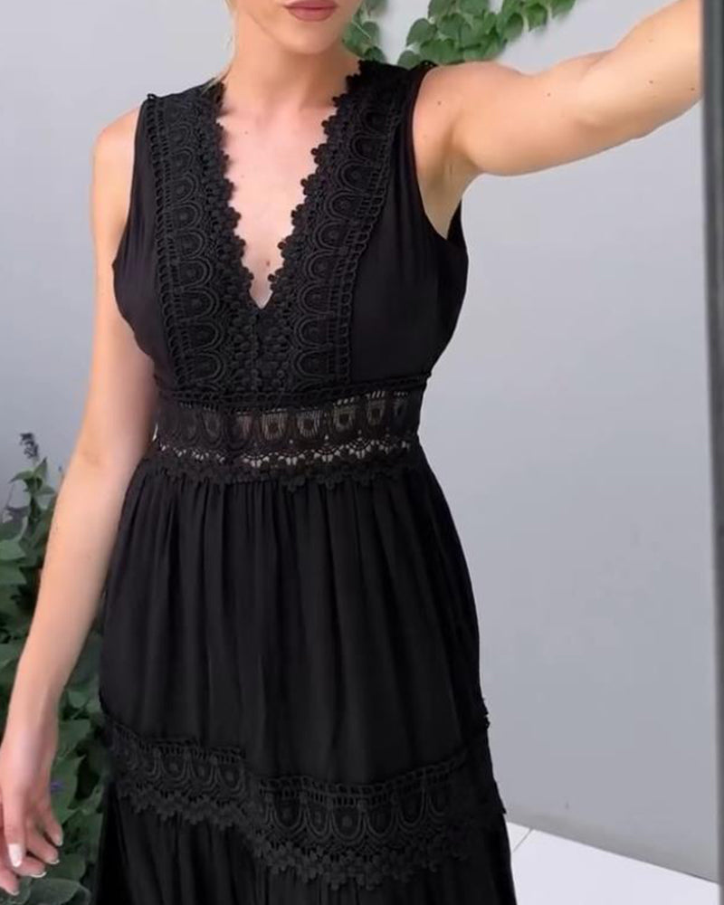 Aurélie™ | Elegant Lace V-Neck Dress