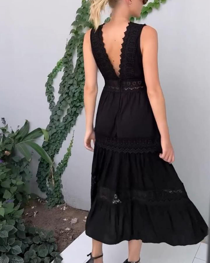 Aurélie™ | Elegant Lace V-Neck Dress