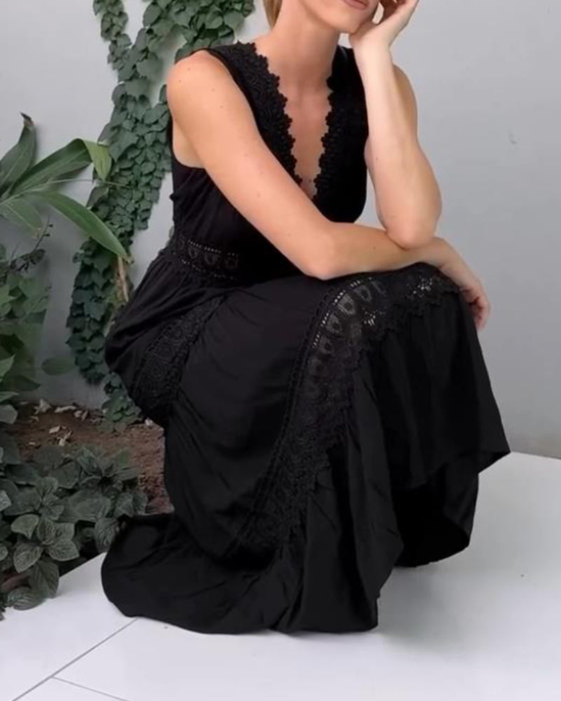 Aurélie™ | Elegant Lace V-Neck Dress
