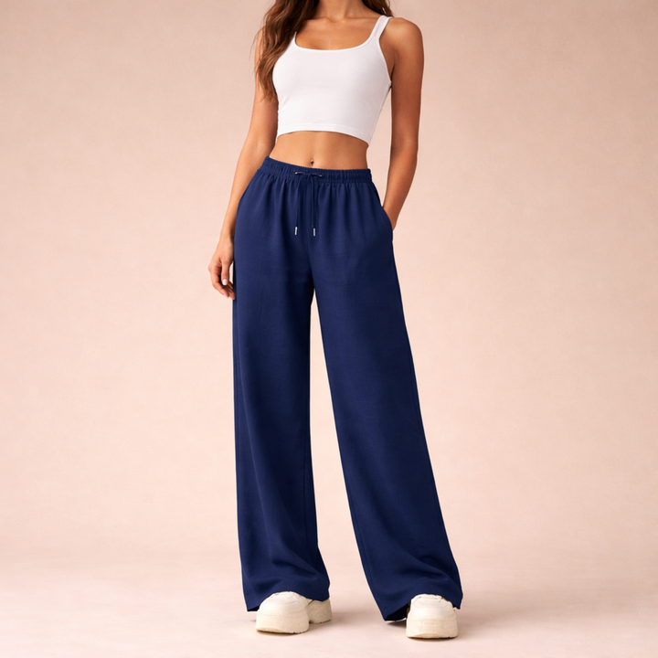Women's comfortable wide-leg casual pants. Perfect for daily wear, lounging, or light sportswear.