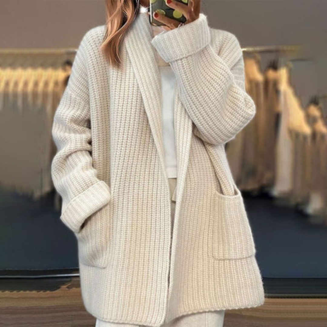 Women's lightweight knit cardigan, ideal for casual spring & fall layering. Open front for effortless style.
