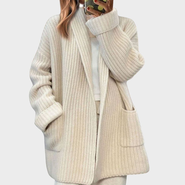 Comfortable women's lightweight cardigan. Perfect layering piece for casual everyday wear in spring or fall.