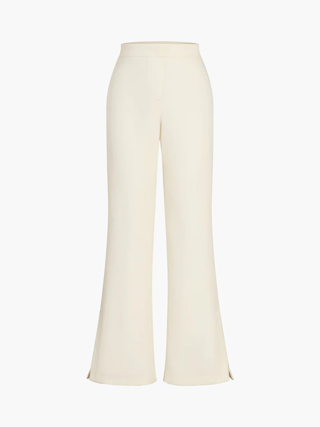 Contemporary women's formal set with a flattering strapless top and elegant wide-leg trousers. Party ready.