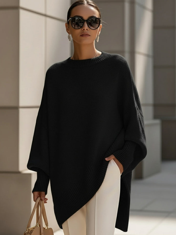 Versatile long sleeve sweater: women's oversized knit for fall & winter fashion, comfortable.