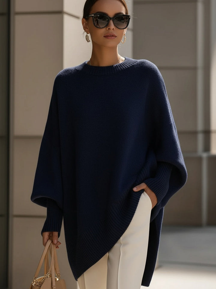 Sophisticated women's long sleeve sweater, a cozy oversized knit perfect for winter fashion.